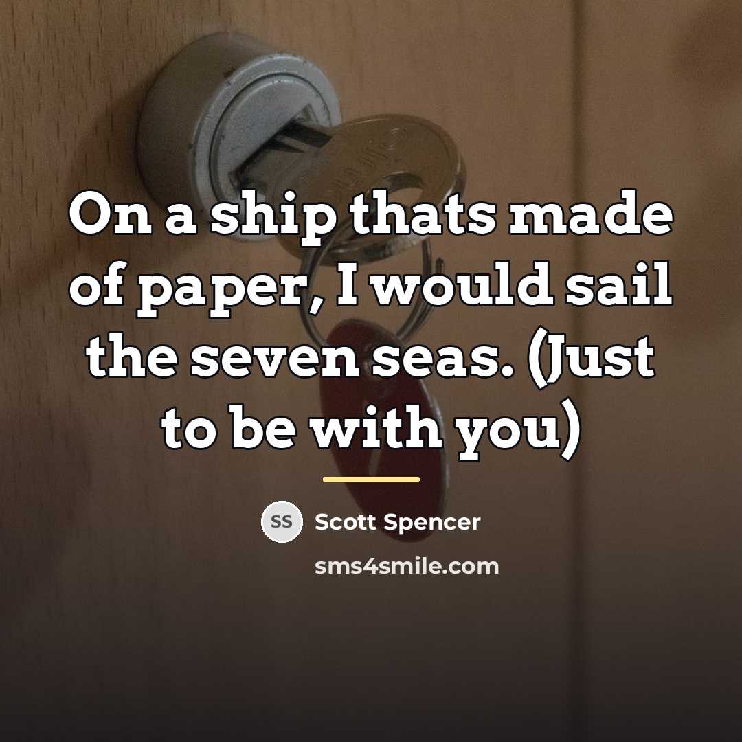 “On a ship thats made of paper, I would sail…” quote by Scott Spencer