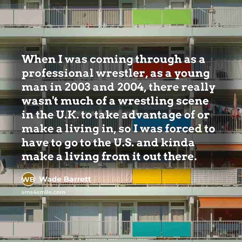“When I was coming through as a professional wrestler, as…” quote by Wade Barrett