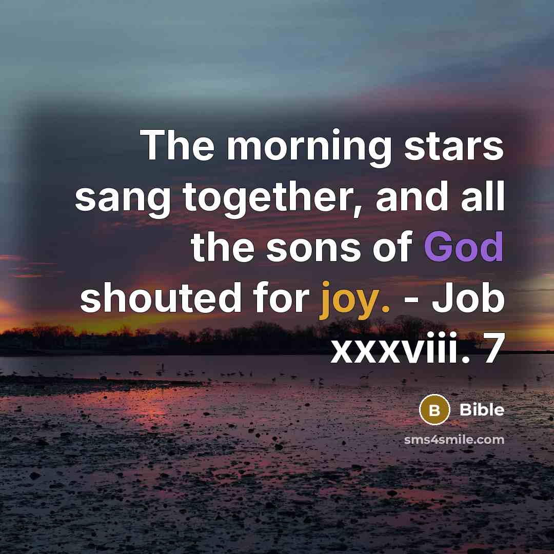 “The morning stars sang together, and all the sons of…” quote by Bible