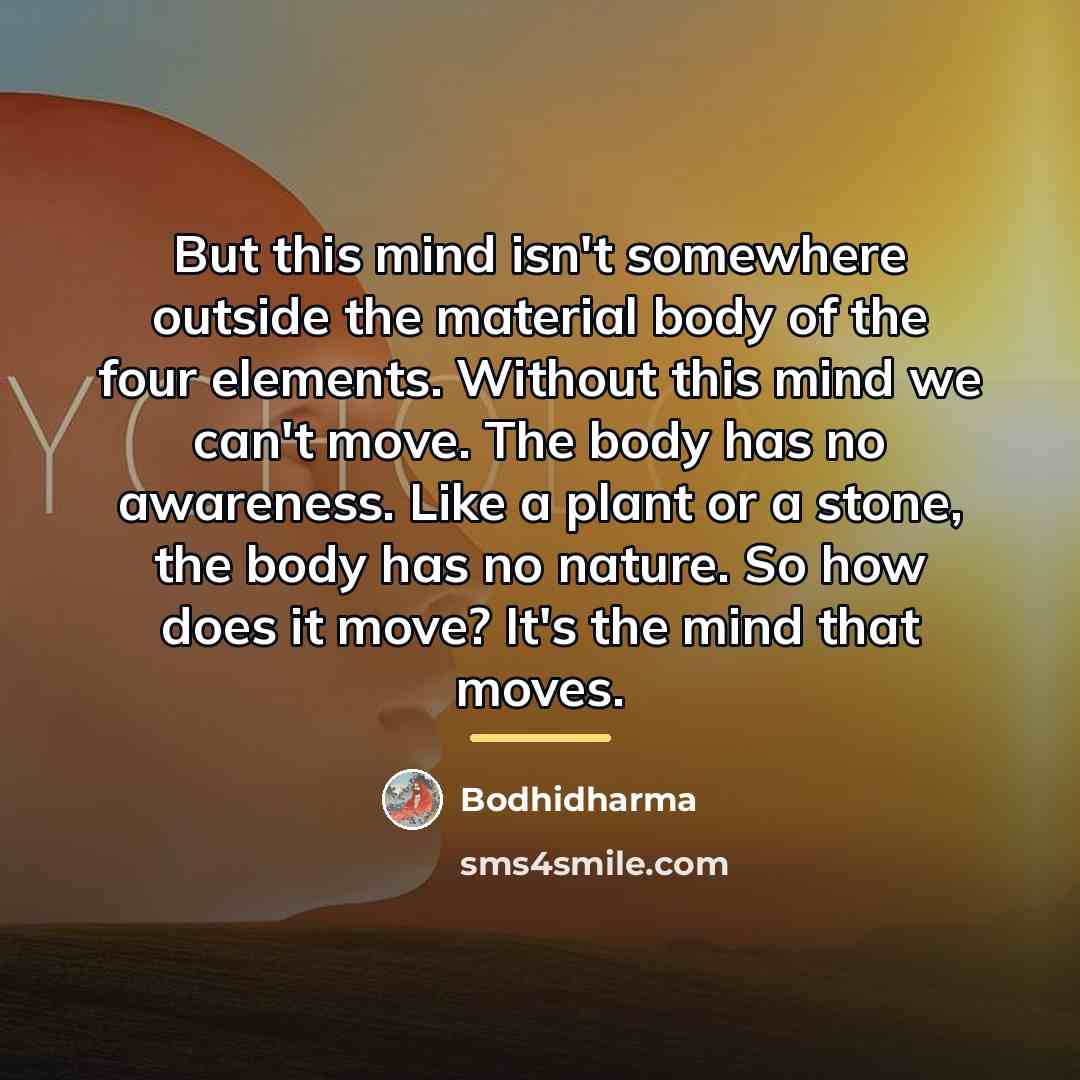 “But this mind isn't somewhere outside the material body of…” quote by Bodhidharma
