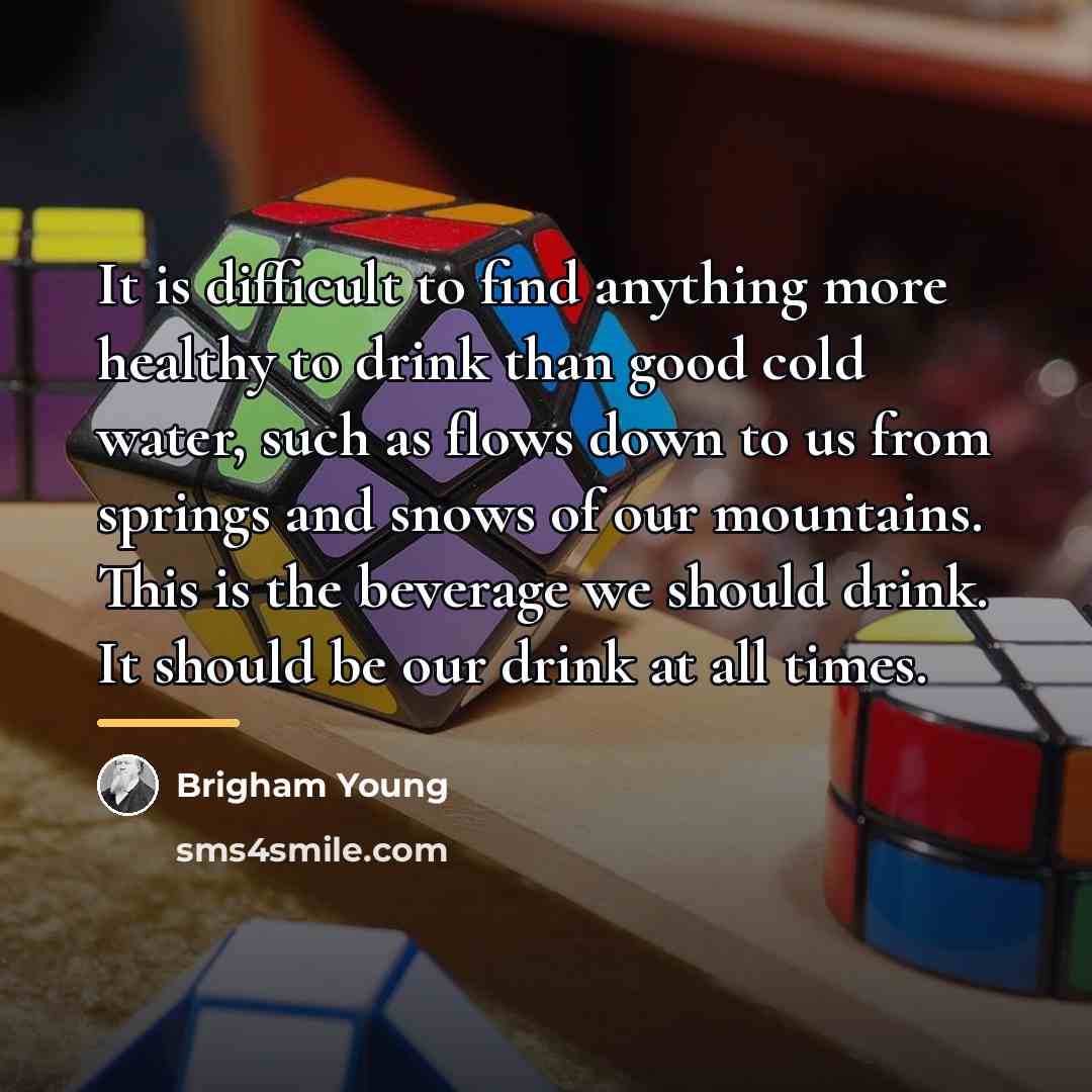 “It is difficult to find anything more healthy to drink…” quote by Brigham Young