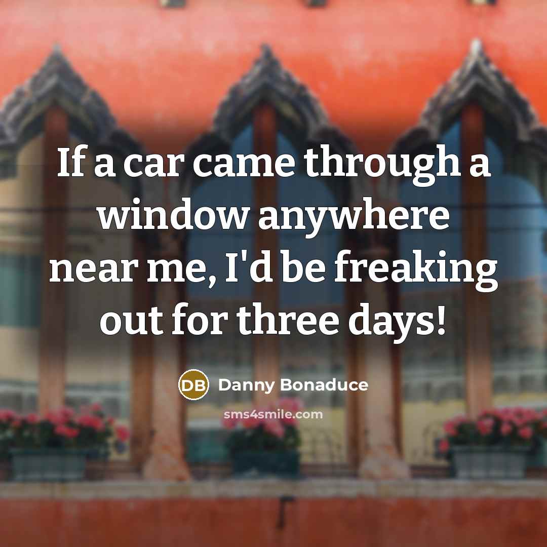 “If a car came through a window anywhere near me,…” quote by Danny Bonaduce