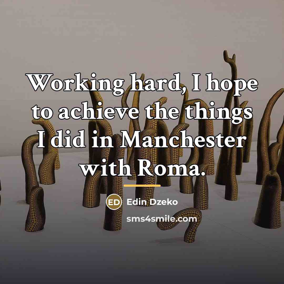 “Working hard, I hope to achieve the things I did…” quote by Edin Dzeko