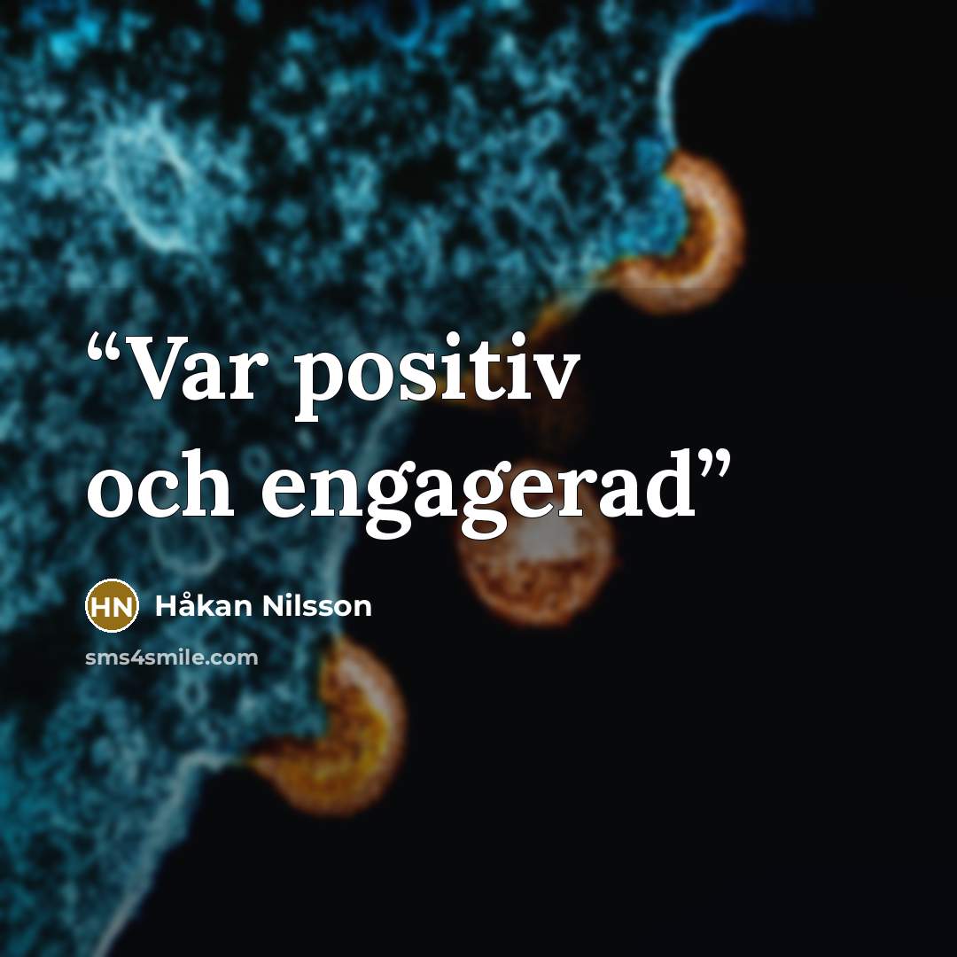 “Var positiv och engagerad” quote by Håkan Nilsson