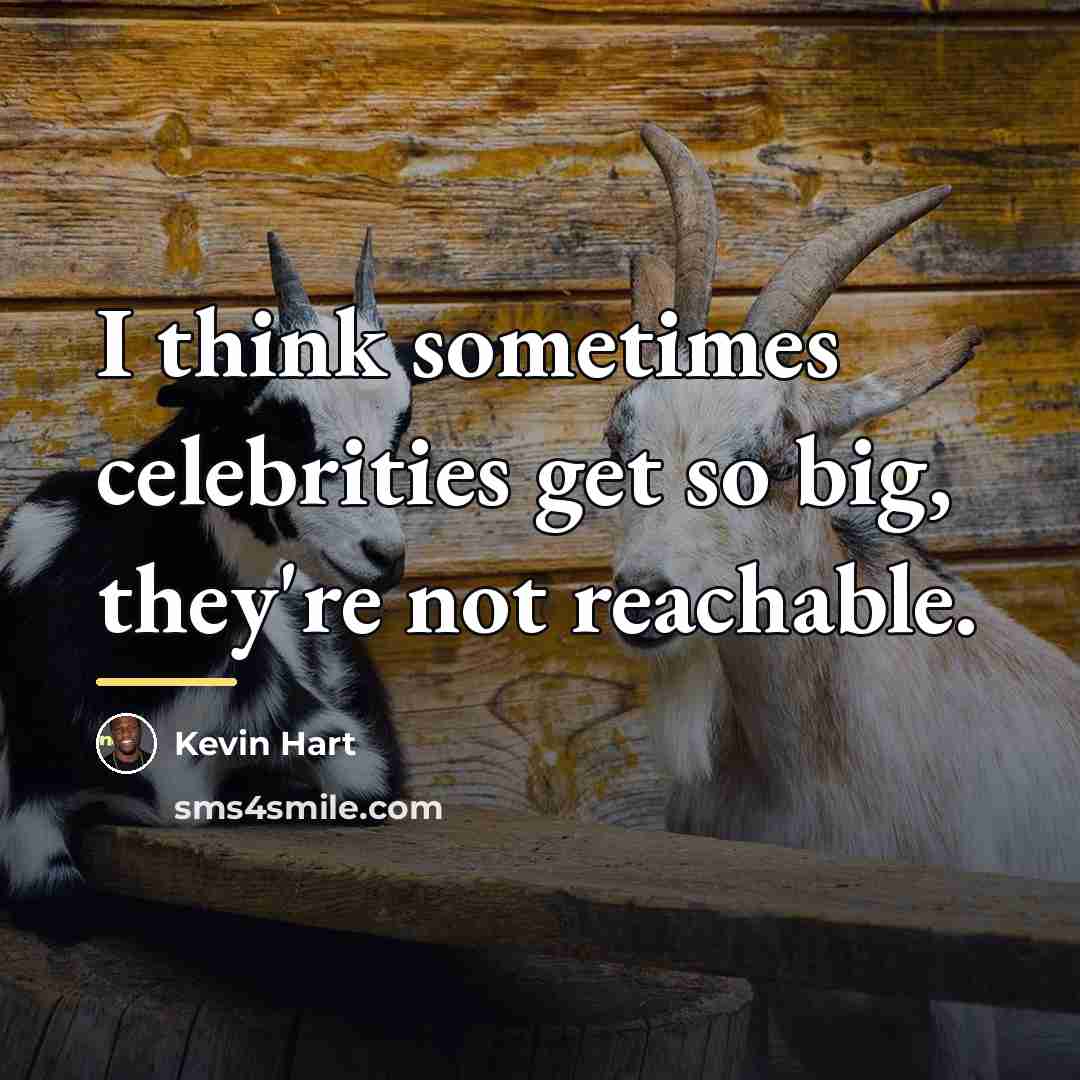 “I think sometimes celebrities get so big, they're not reachable.…” quote by Kevin Hart