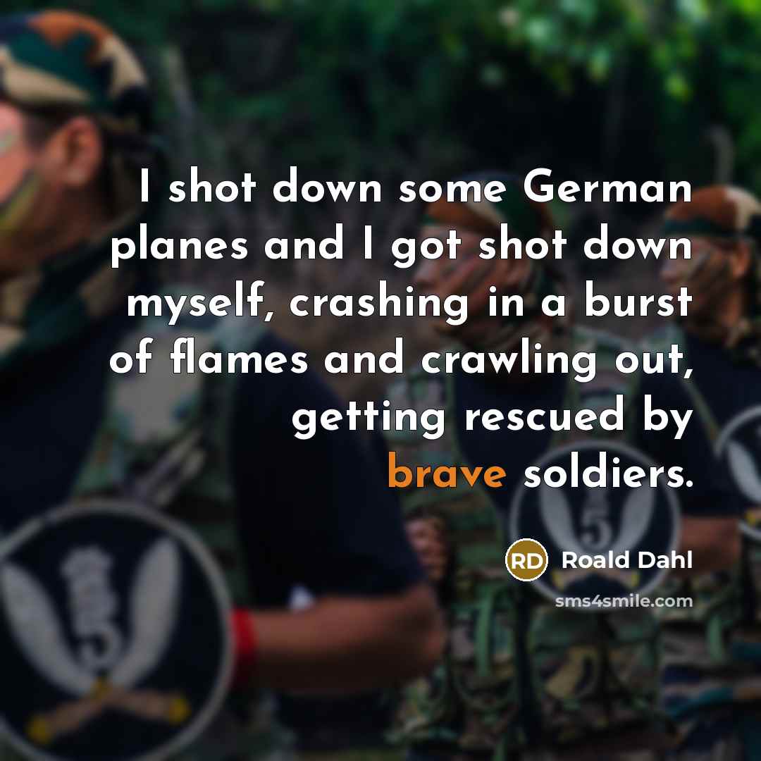 “I shot down some German planes and I got shot…” quote by Roald Dahl