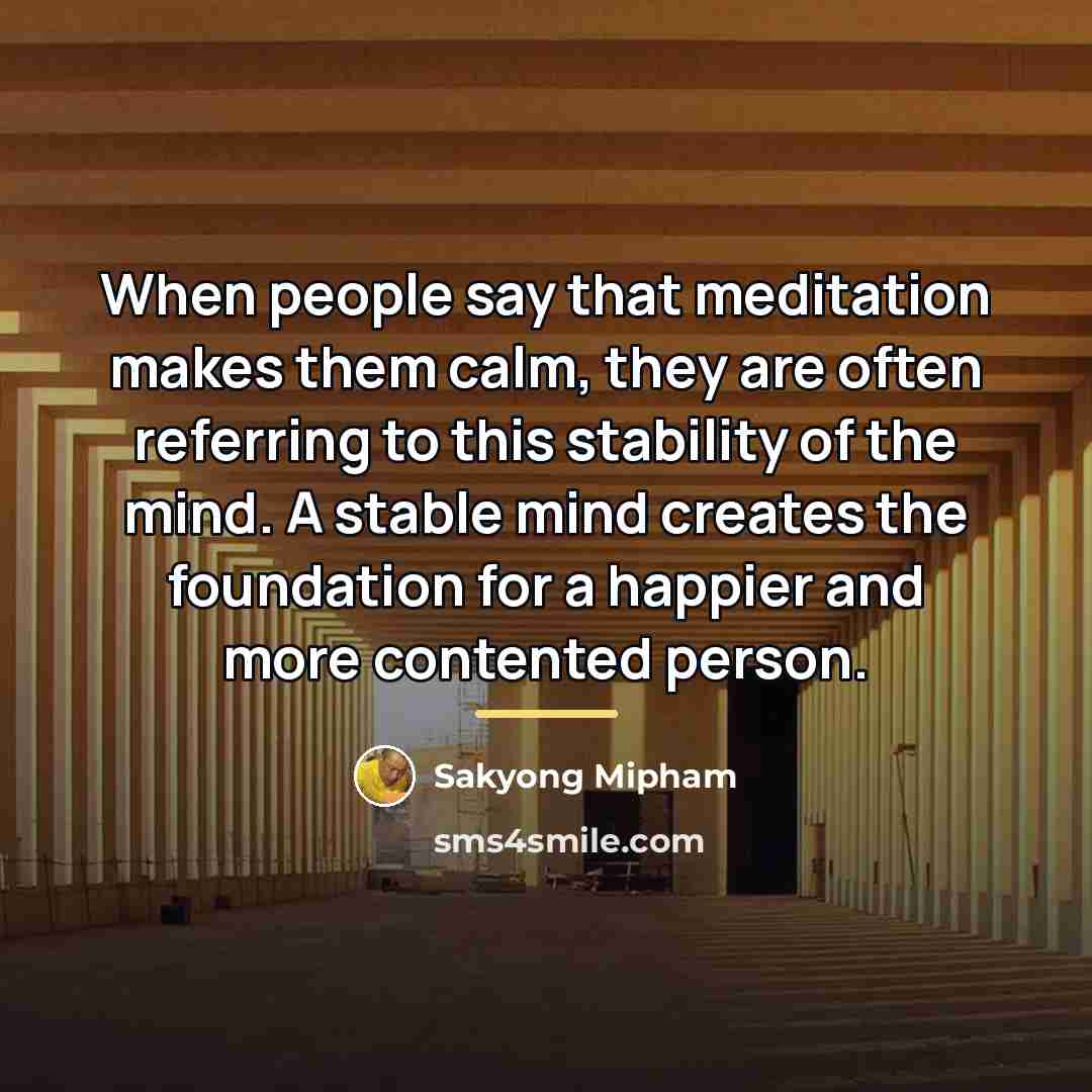 “When people say that meditation makes them calm, they are…” quote by Sakyong Mipham