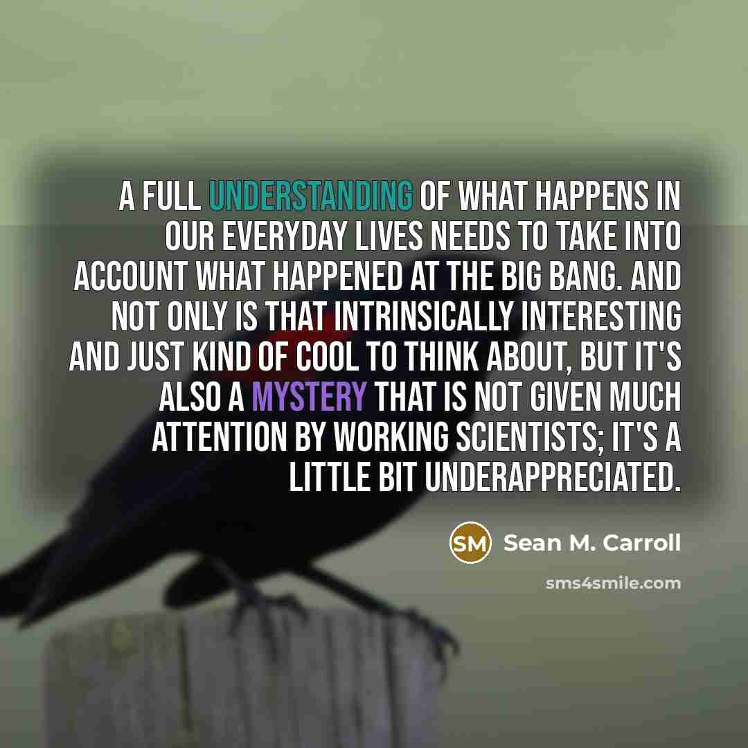 “A full understanding of what happens in our everyday lives…” quote by Sean M. Carroll