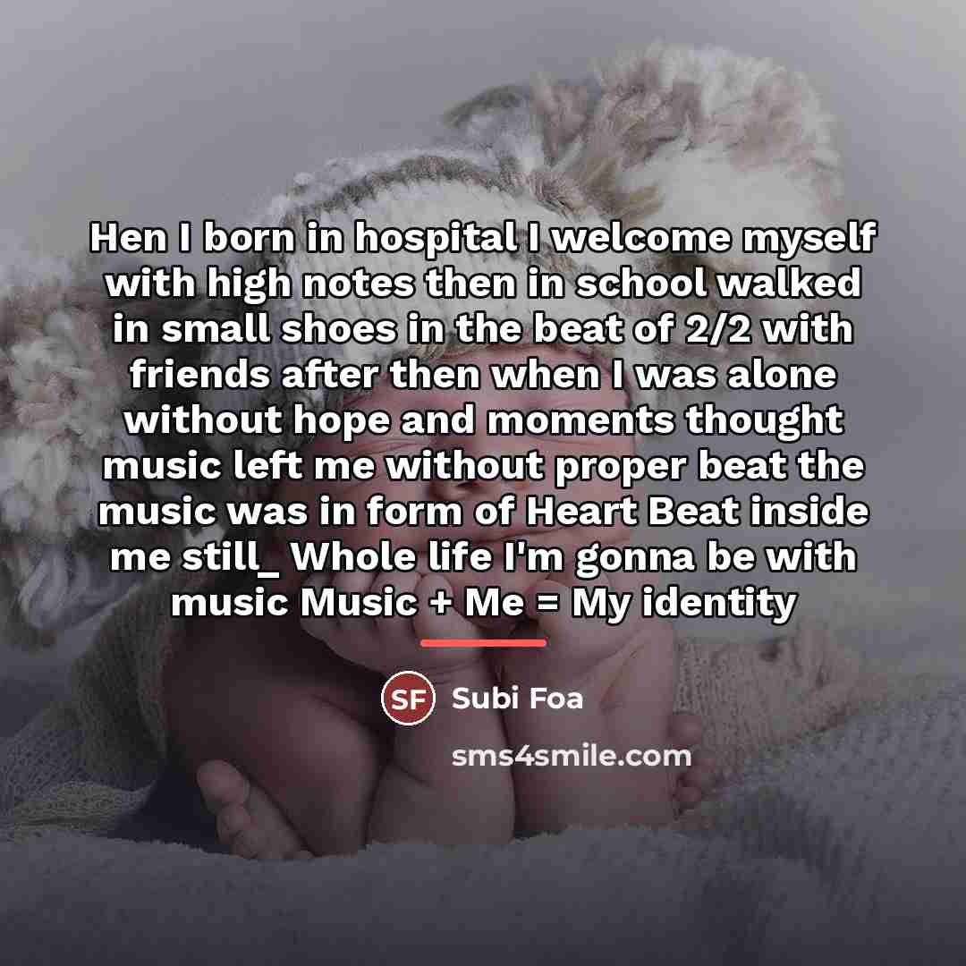 “Hen I born in hospital I welcome myself with high…” quote by Subi Foa