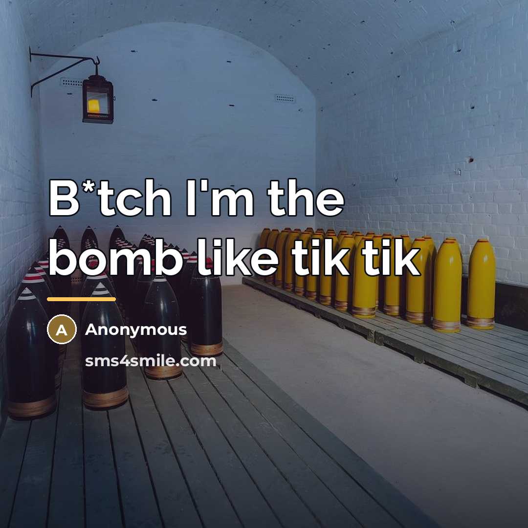 “B*tch I'm the bomb like tik tik…” quote by Anonymous