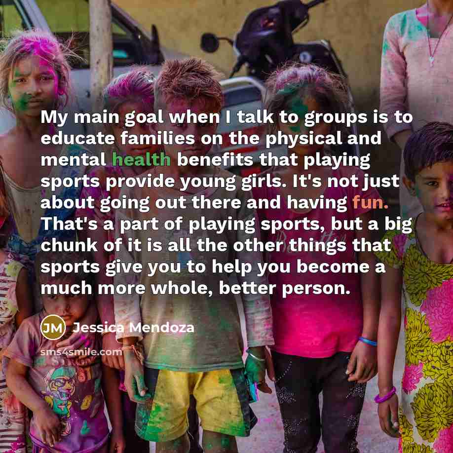 “My main goal when I talk to groups is to…” quote by Jessica Mendoza
