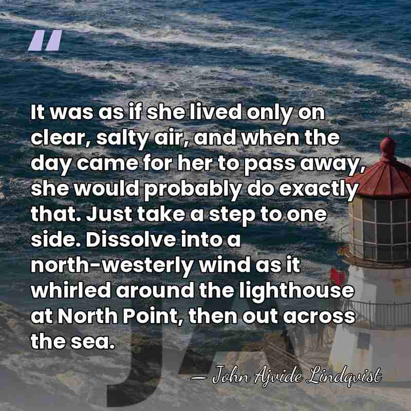 It was as if she lived only on clear, salty air, and&hellip; - John Ajvide Lindqvist