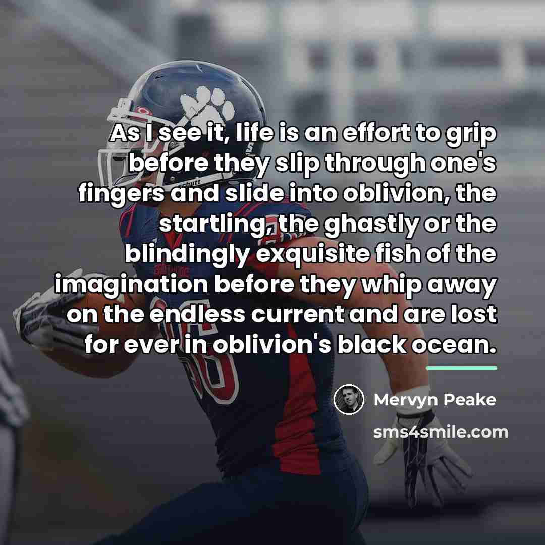 “As I see it, life is an effort to grip…” quote by Mervyn Peake