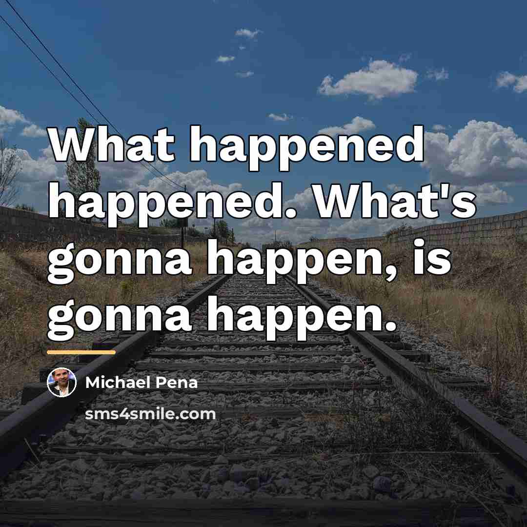 “What happened happened. What's gonna happen, is gonna happen.…” quote by Michael Pena