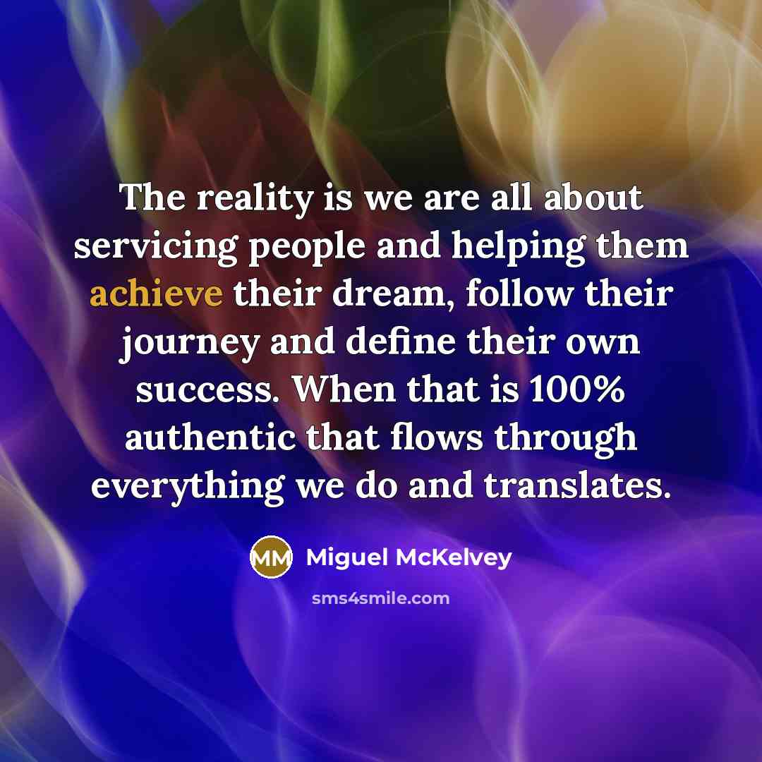“The reality is we are all about servicing people and…” quote by Miguel McKelvey