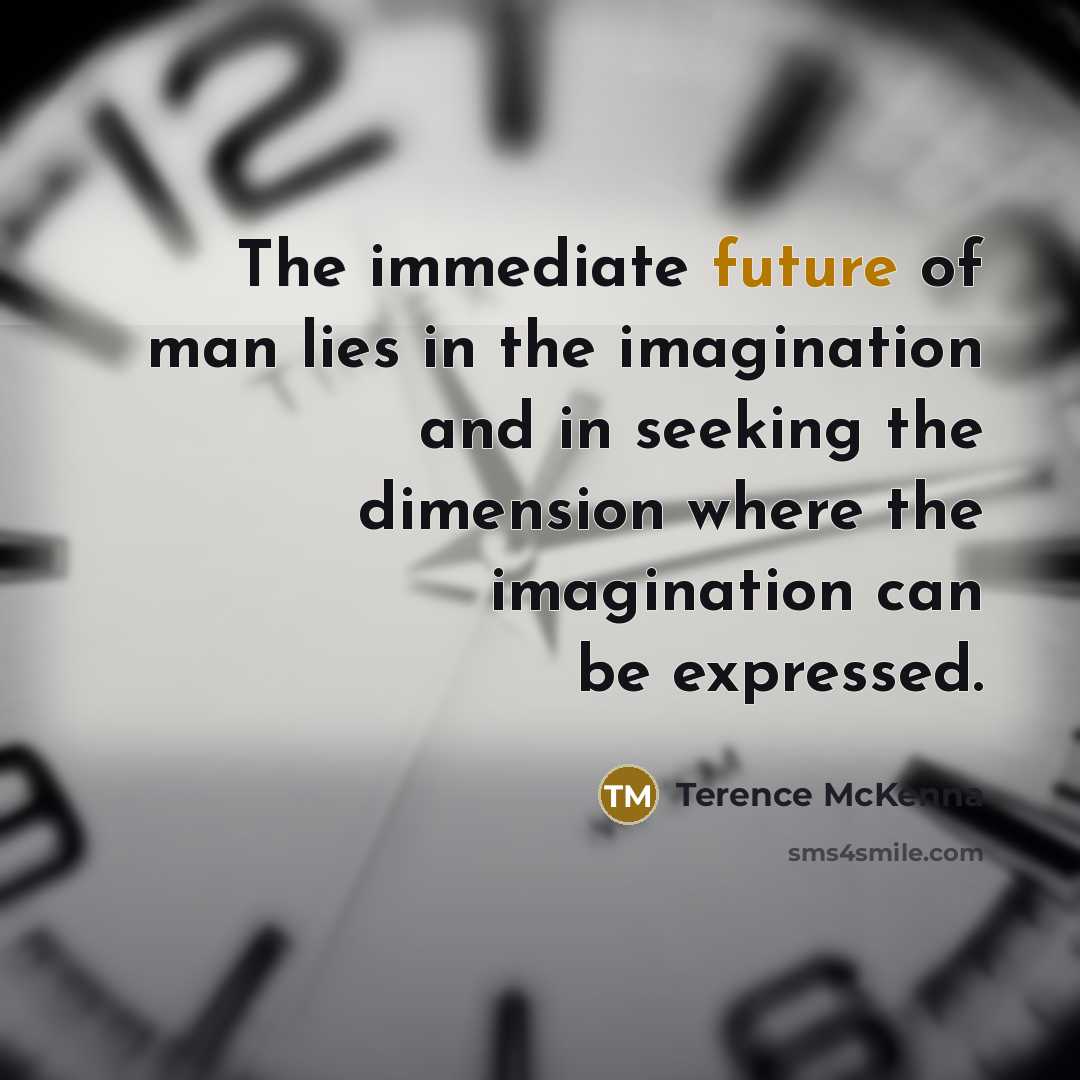 “The immediate future of man lies in the imagination and…” quote by Terence McKenna
