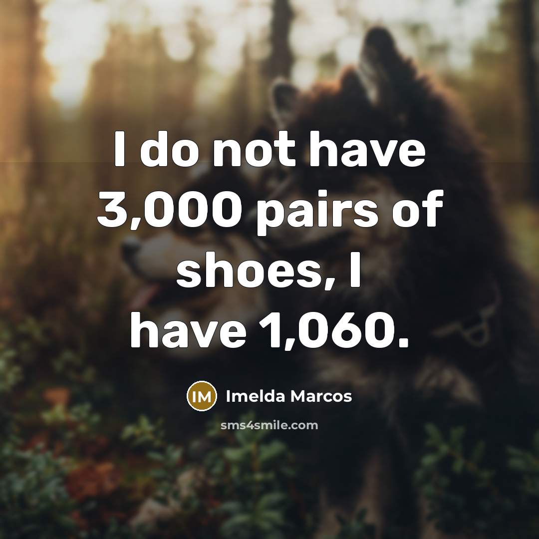 “I do not have 3,000 pairs of shoes, I have 1,060.” quote by Imelda Marcos
