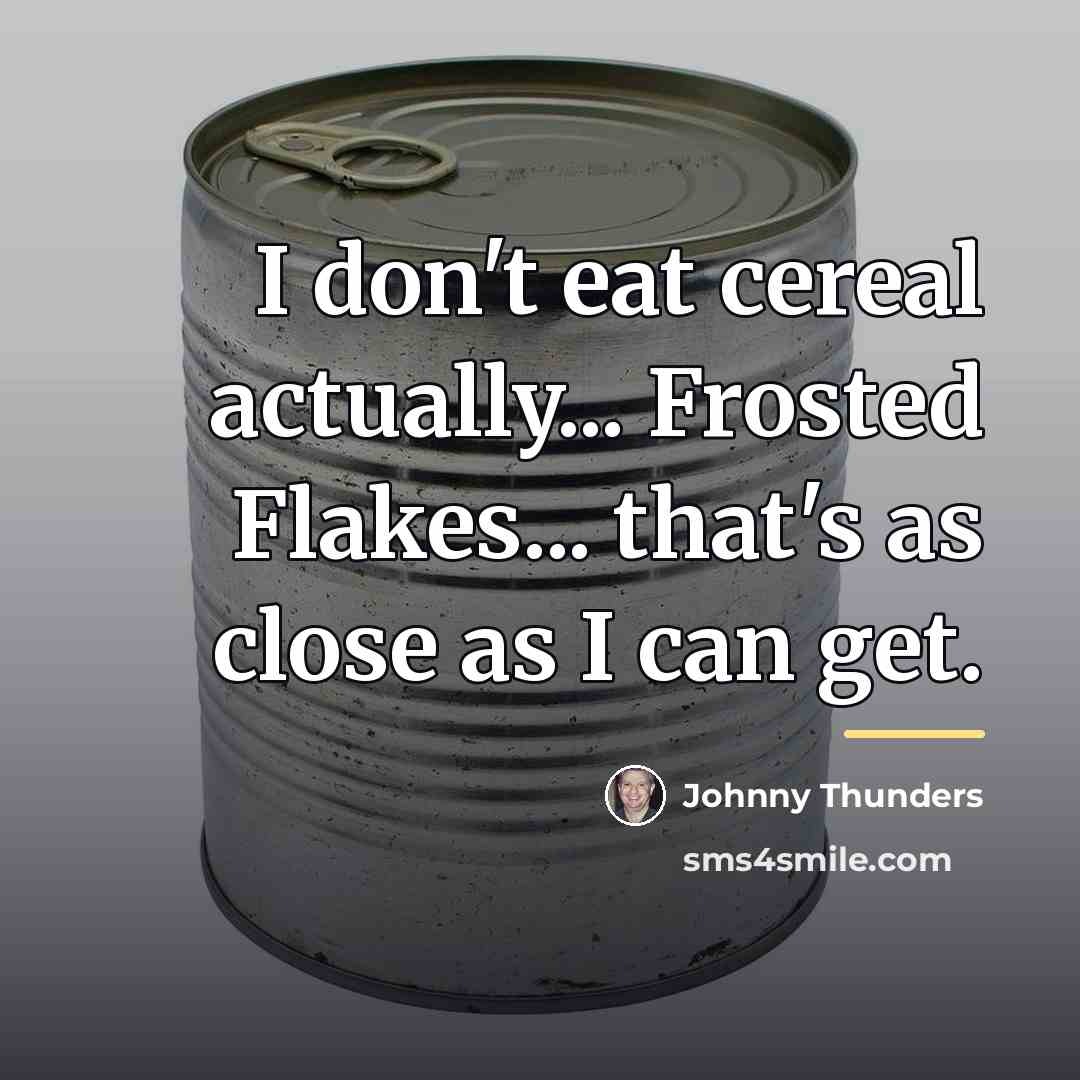 “I don't eat cereal actually... Frosted Flakes... that's as close…” quote by Johnny Thunders