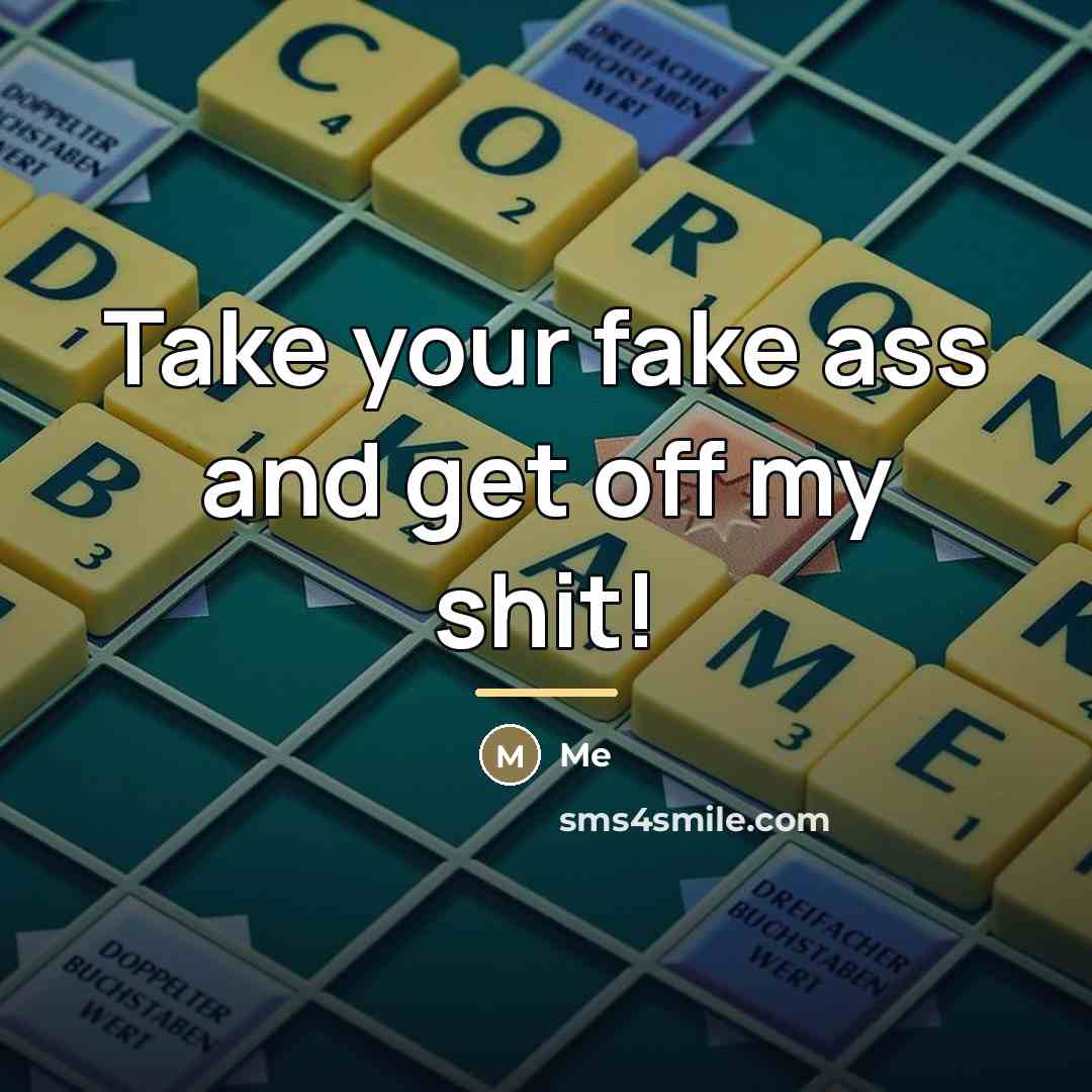 “Take your fake ass and get off my shit!…” quote by Me