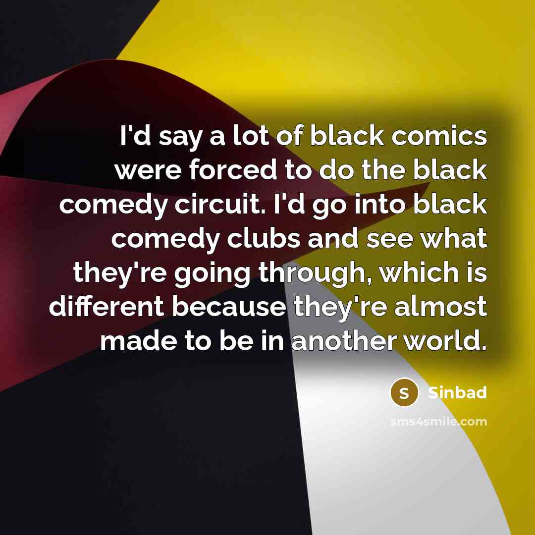 “I'd say a lot of black comics were forced to…” quote by Sinbad