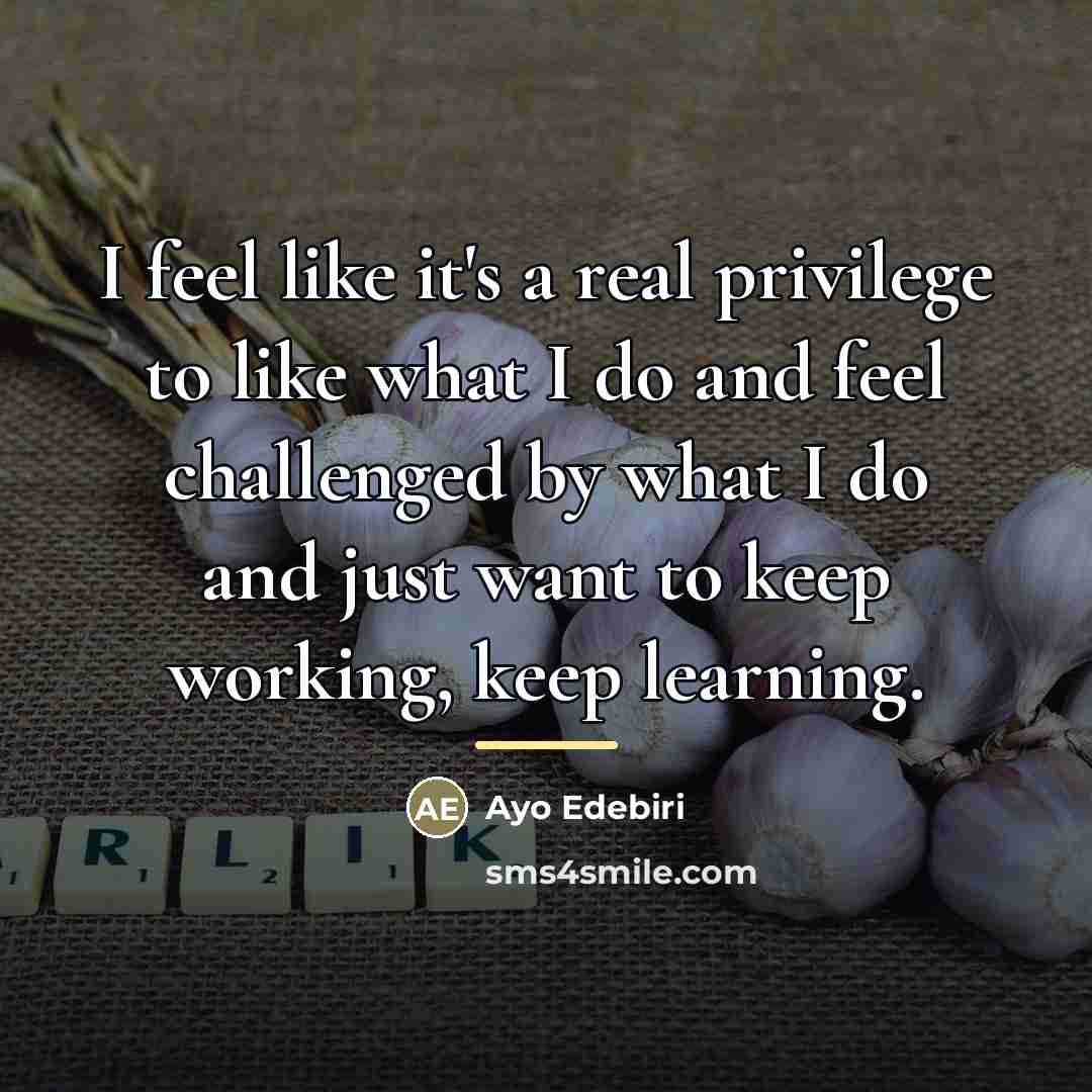 “I feel like it's a real privilege to like what…” quote by Ayo Edebiri
