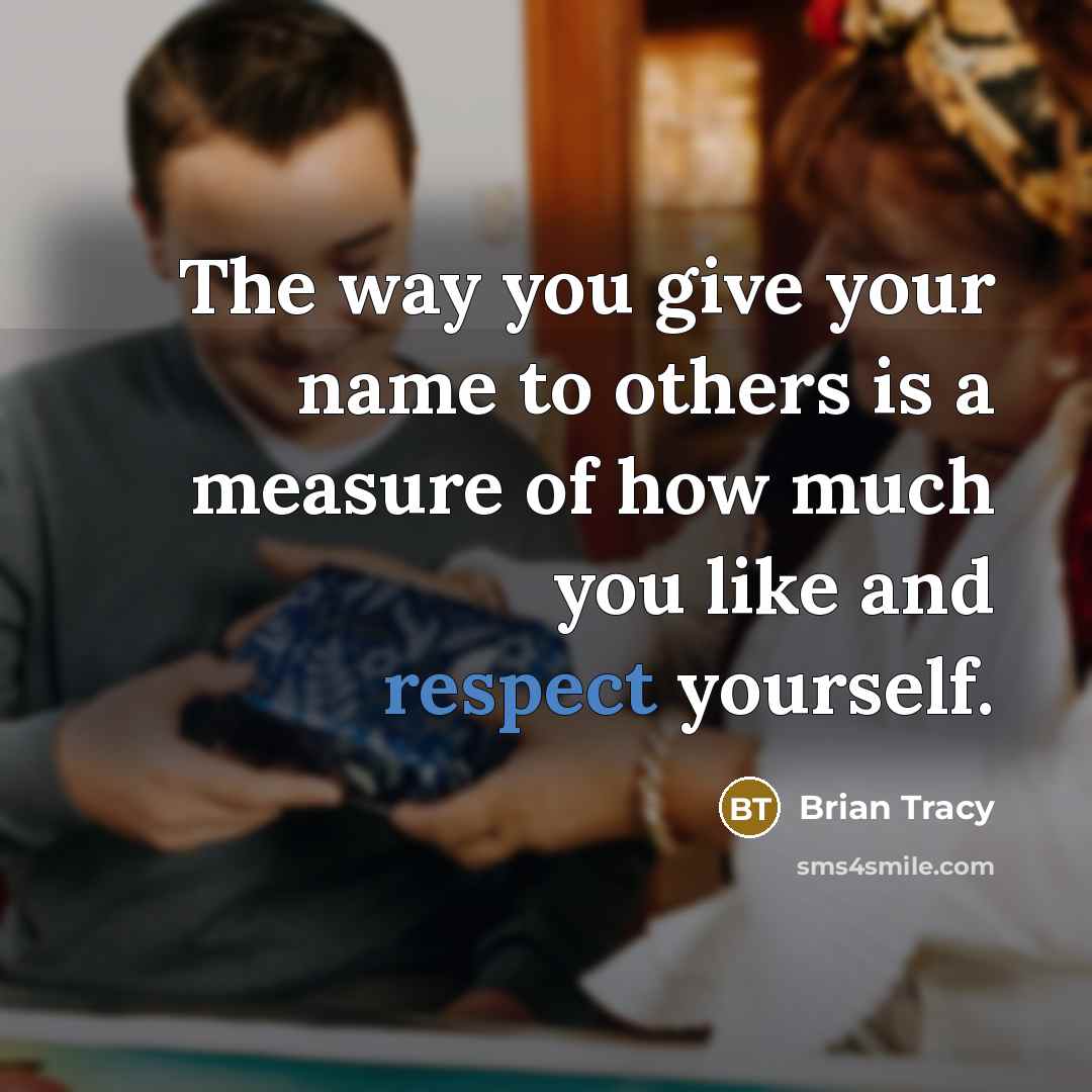 “The way you give your name to others is a…” quote by Brian Tracy