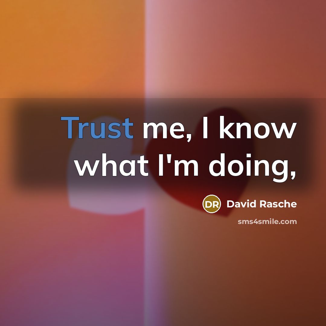 “Trust me, I know what I'm doing,…” quote by David Rasche