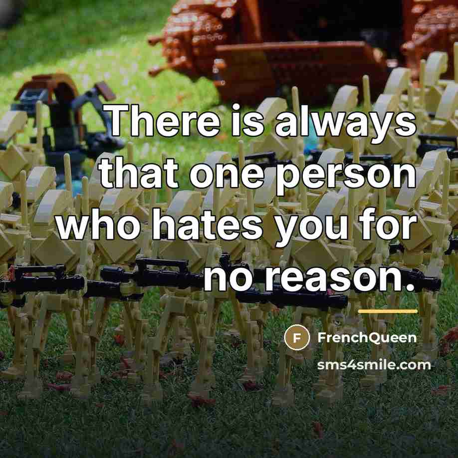 “There is always that one person who hates you for…” quote by Frenchqueen