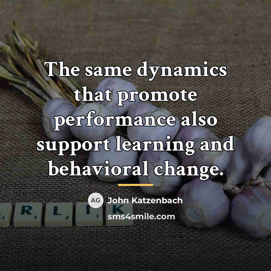 “The same dynamics that promote performance also support learning and…” quote by John Katzenbach
