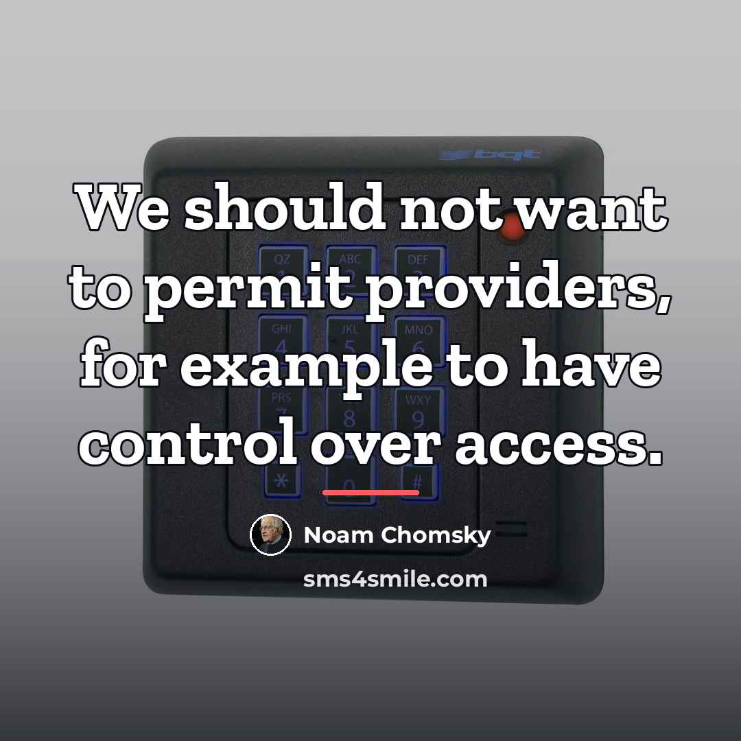 “We should not want to permit providers, for example to…” quote by Noam Chomsky