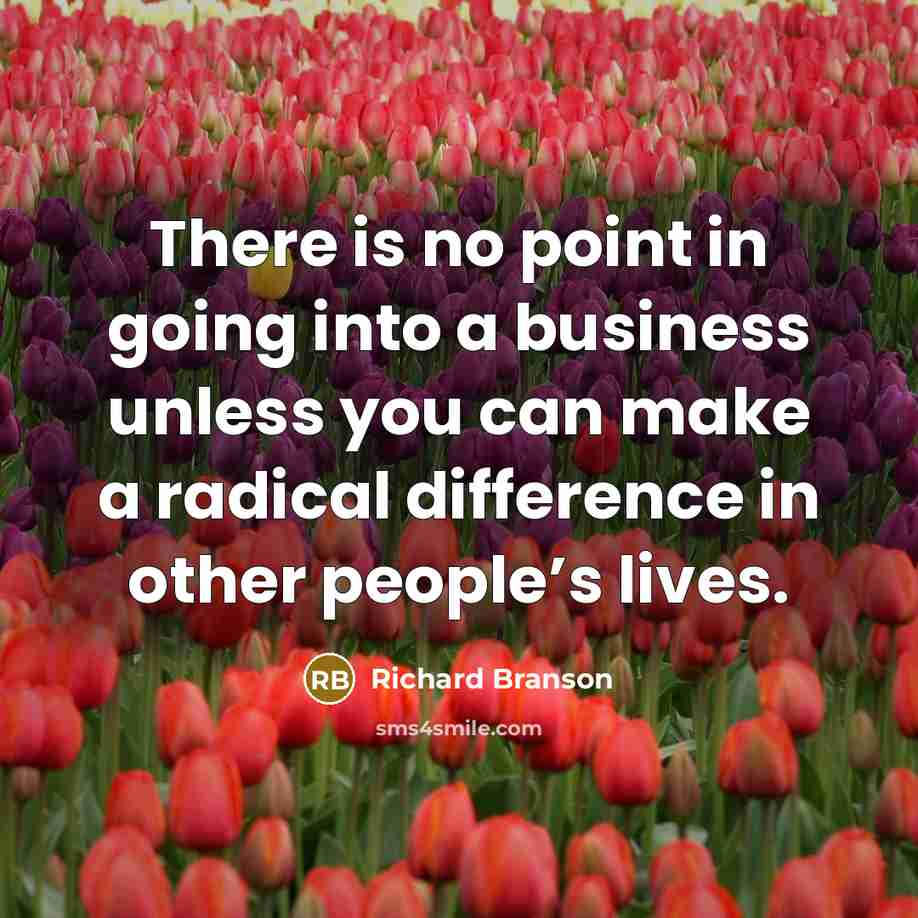 “There is no point in going into a business unless…” quote by Richard Branson