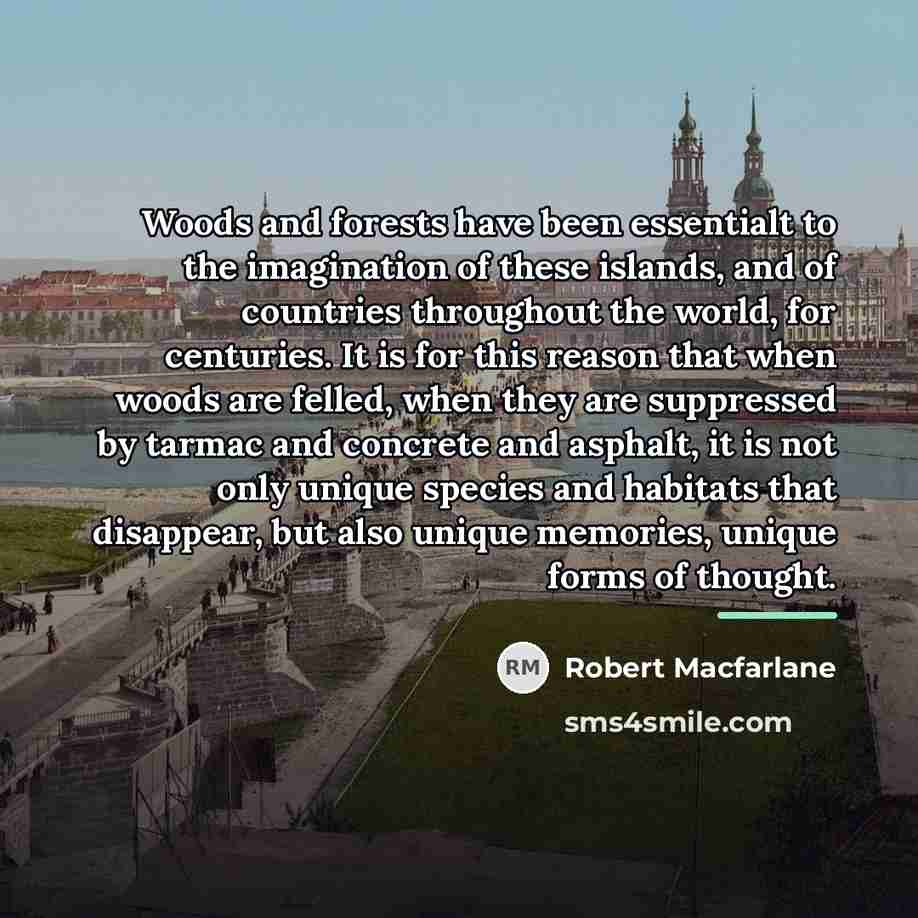 “Woods and forests have been essentialt to the imagination of…” quote by Robert Macfarlane