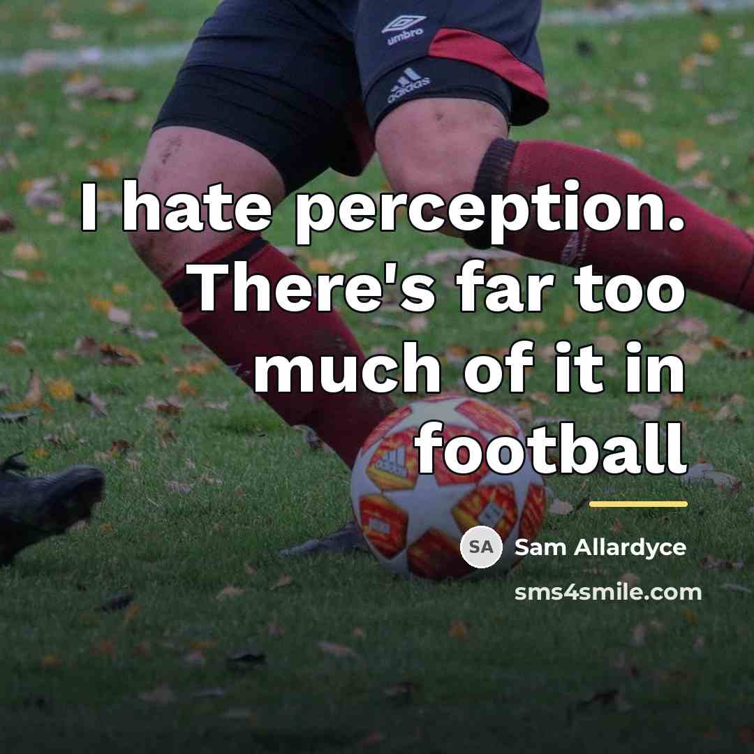 “I hate perception. There's far too much of it in…” quote by Sam Allardyce