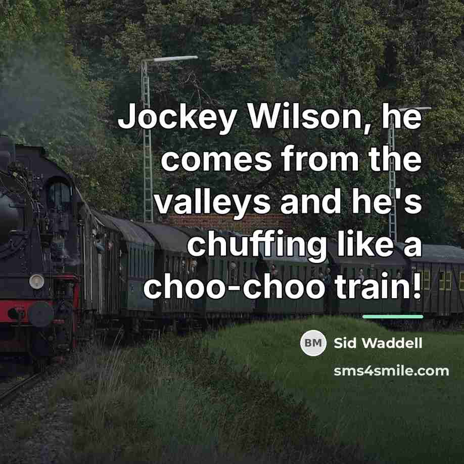 “Jockey Wilson, he comes from the valleys and he's chuffing…” quote by Sid Waddell