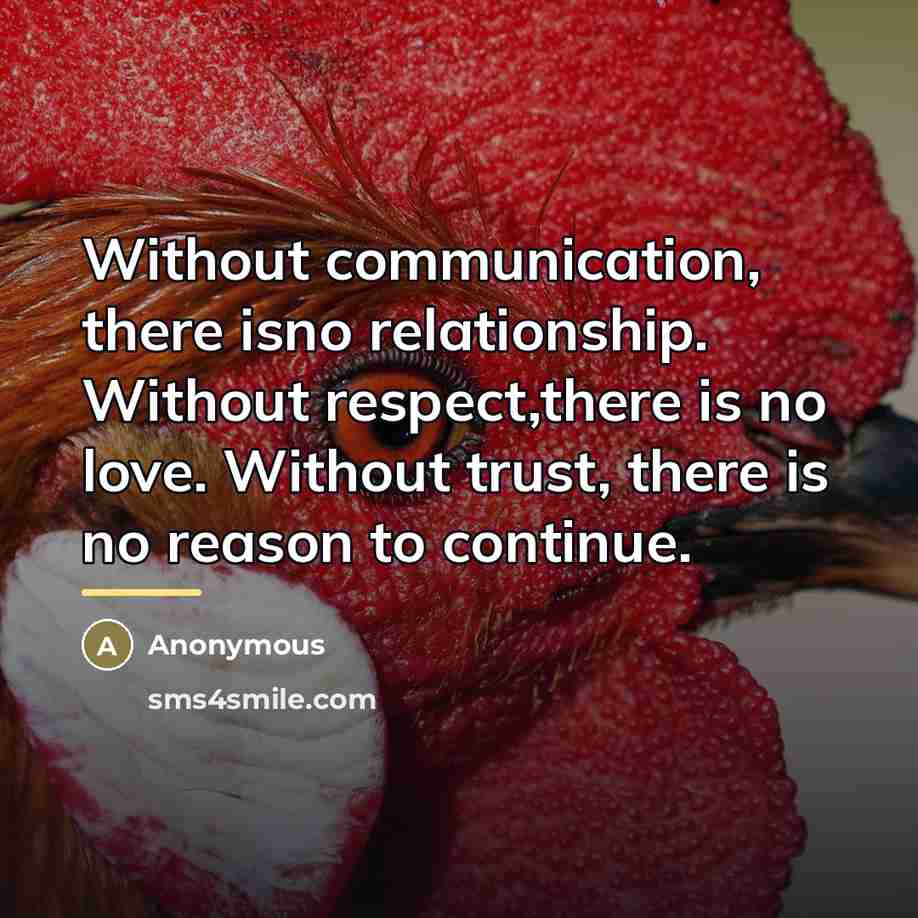 “Without communication, there isno relationship. Without respect,there is no love.…” quote by Anonymous