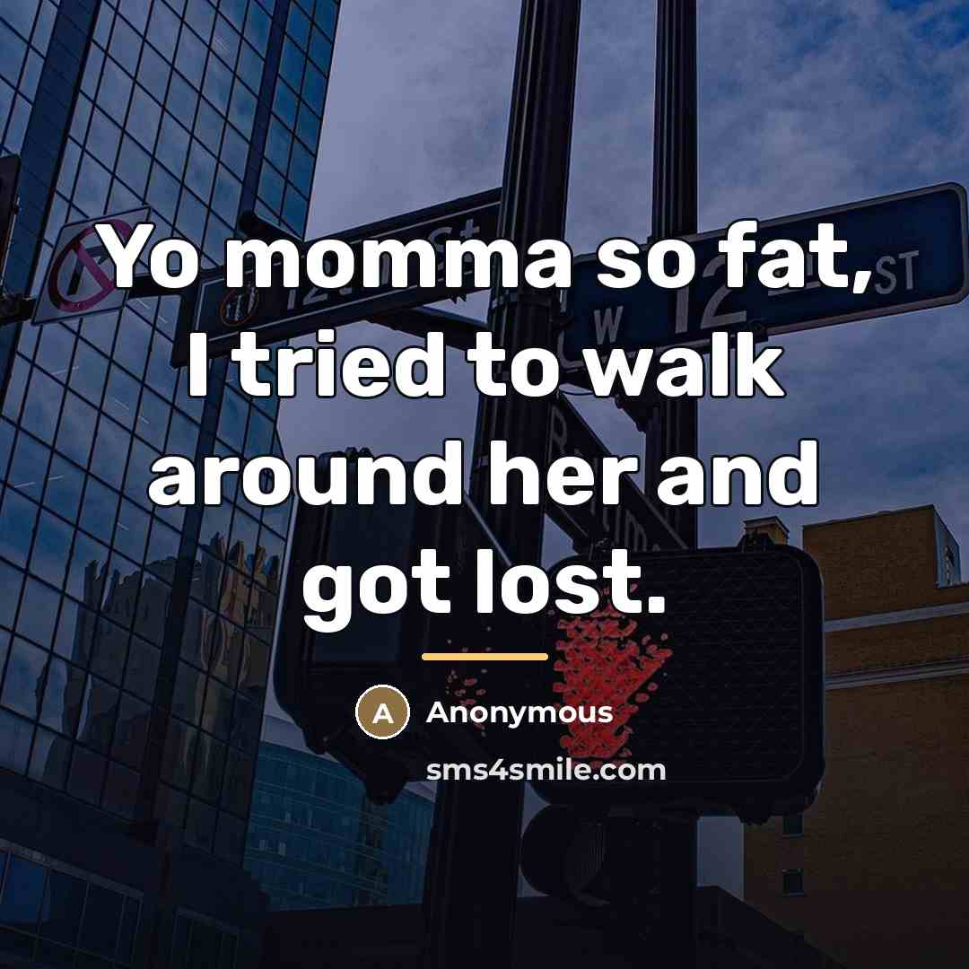 “Yo momma so fat, I tried to walk around her…” quote by Anonymous