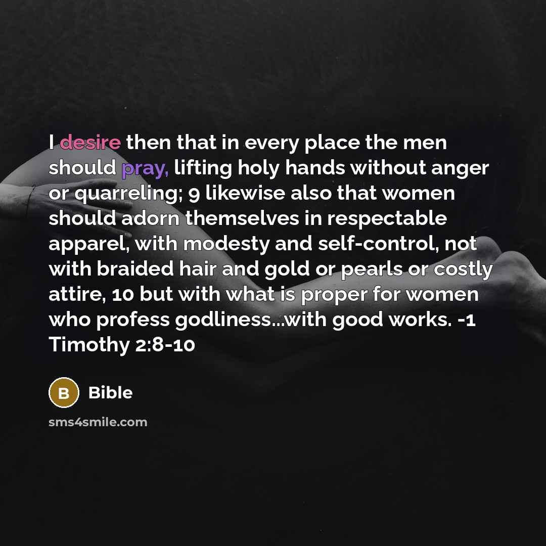 “I desire then that in every place the men should…” quote by Bible