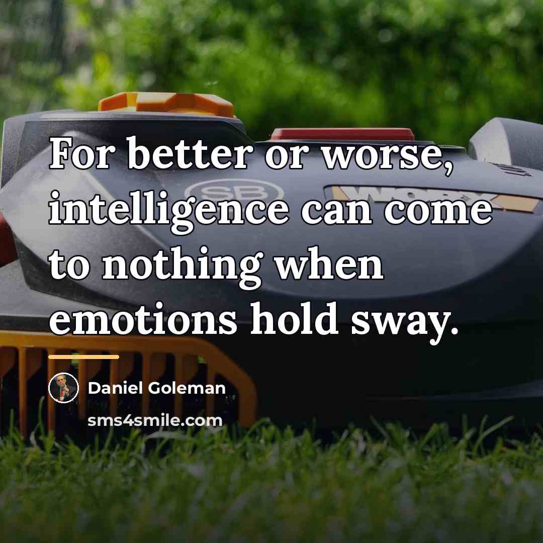 “For better or worse, intelligence can come to nothing when…” quote by Daniel Goleman