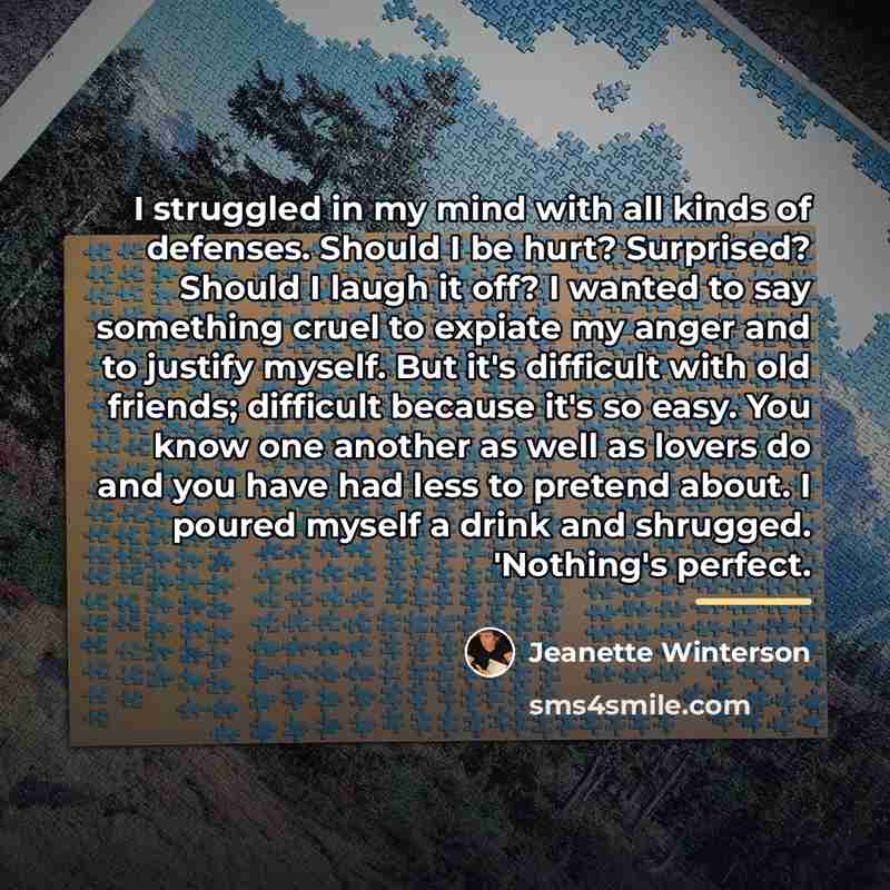 “I struggled in my mind with all kinds of defenses.…” quote by Jeanette Winterson