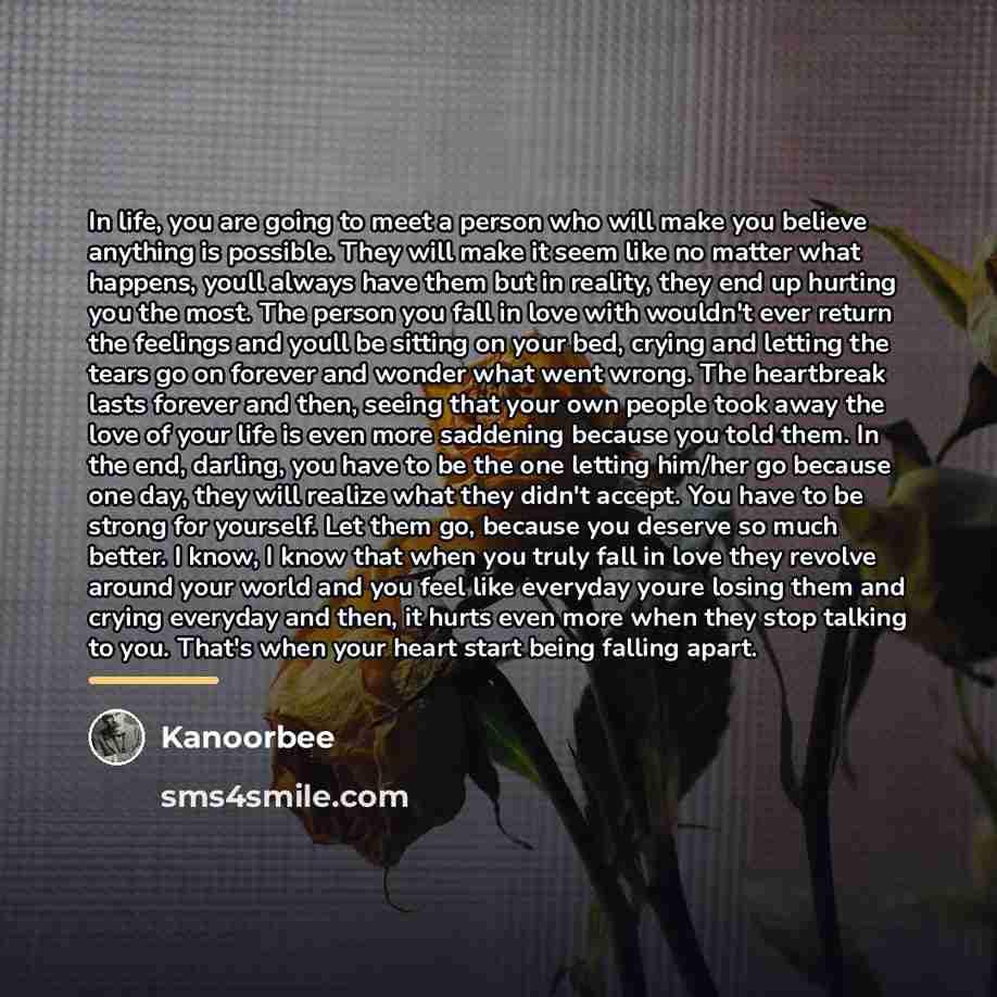 “In life, you are going to meet a person who…” quote by Kanoorbee
