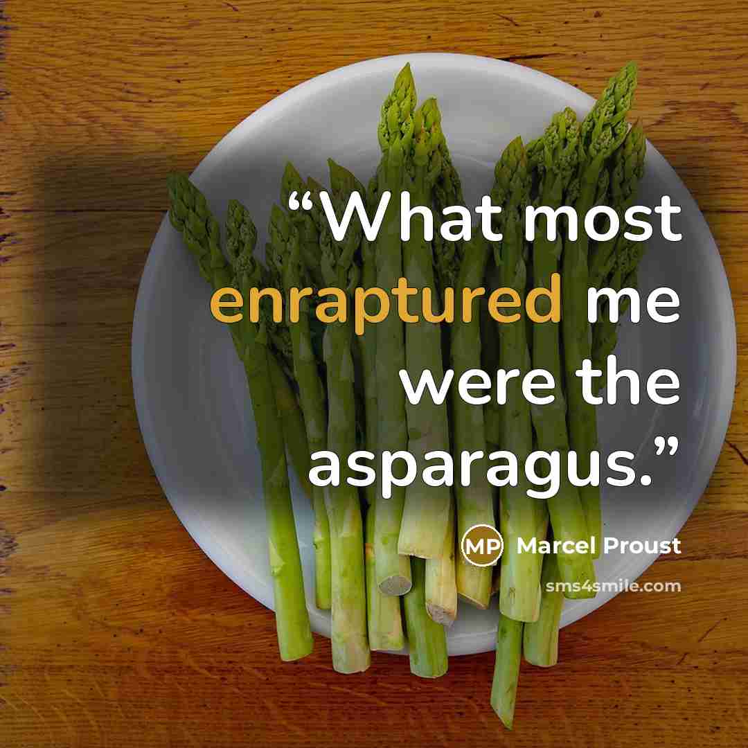 “What most enraptured me were the asparagus.” quote by Marcel Proust