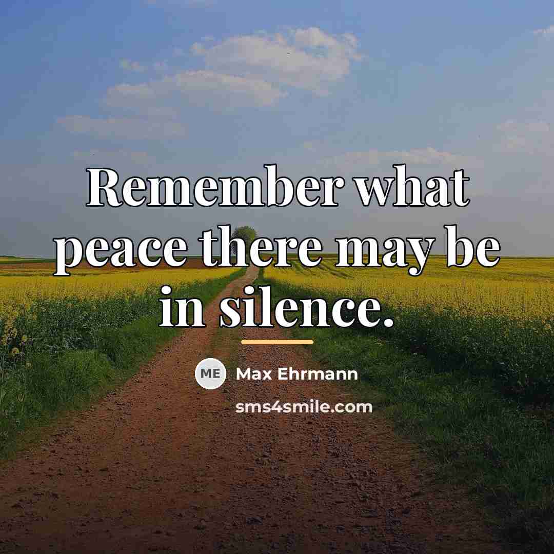 “Remember what peace there may be in silence.…” quote by Max Ehrmann