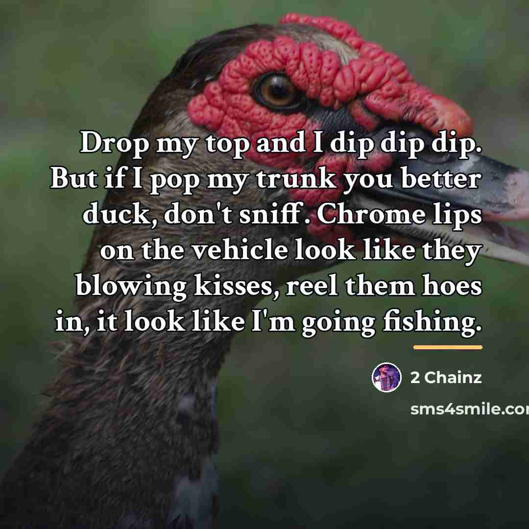 “Drop my top and I dip dip dip. But if…” quote by 2 Chainz