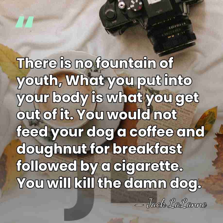 There is no fountain of youth, What you put into your body&hellip; - Jack LaLanne