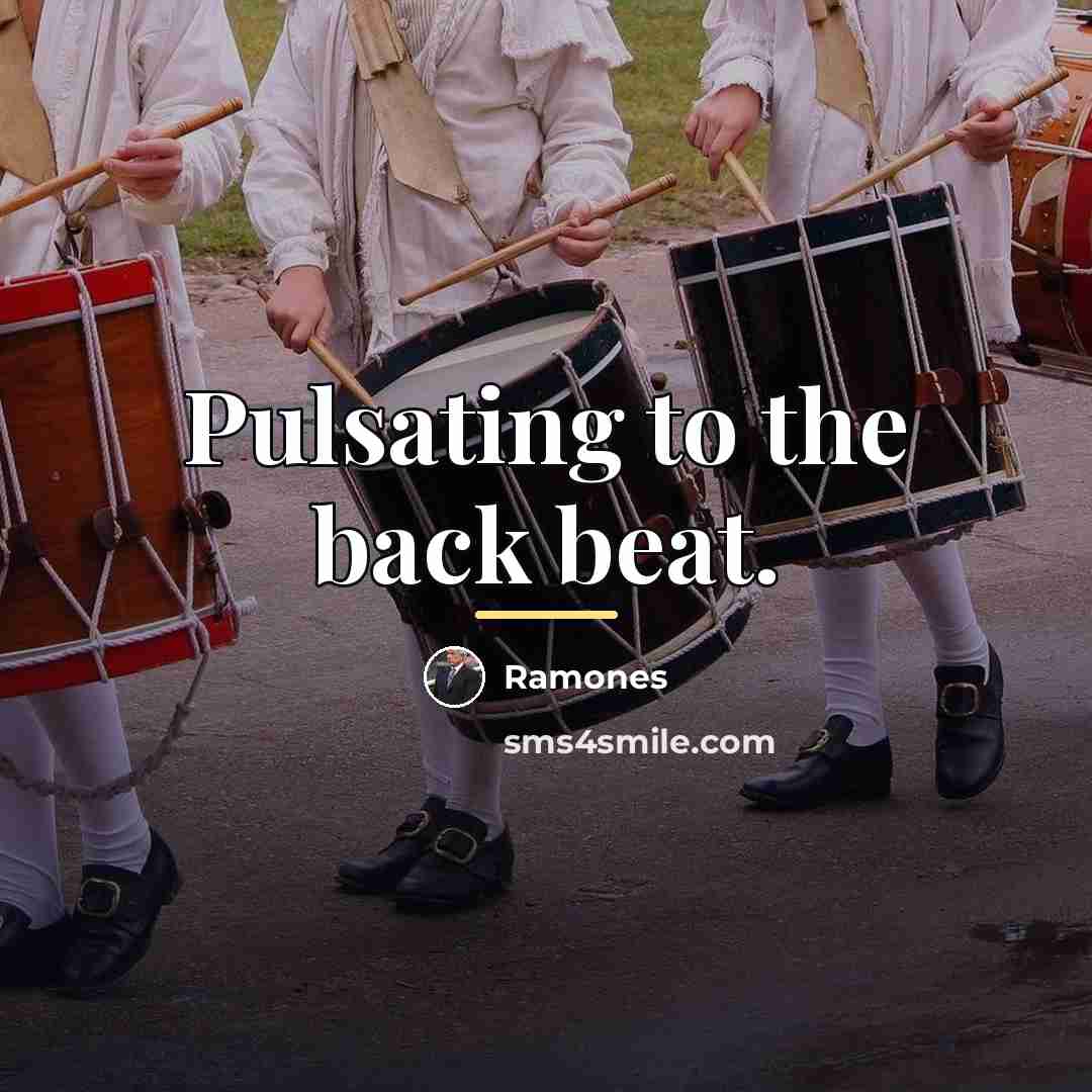 “Pulsating to the back beat.…” quote by Ramones