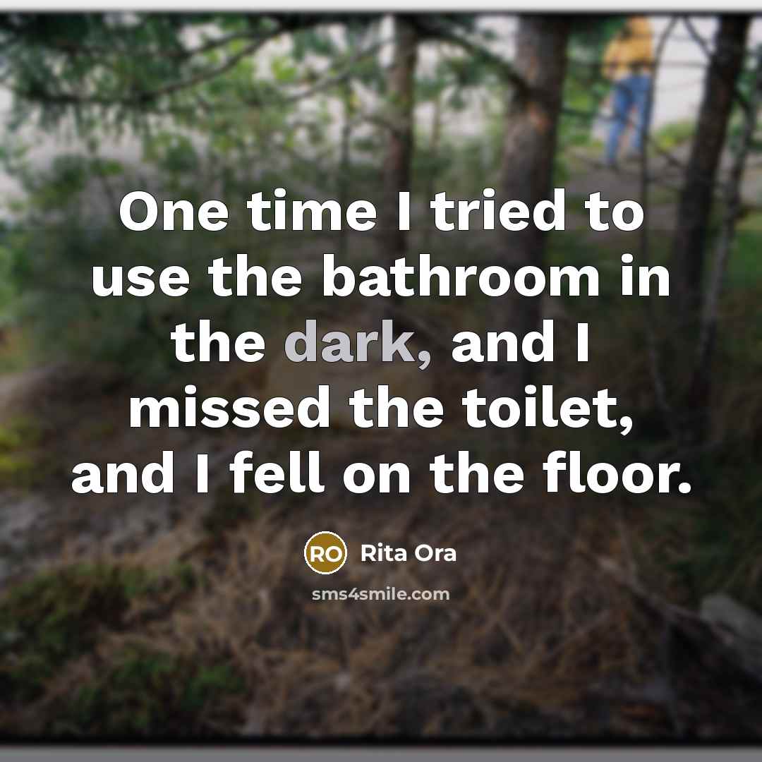 “One time I tried to use the bathroom in the…” quote by Rita Ora