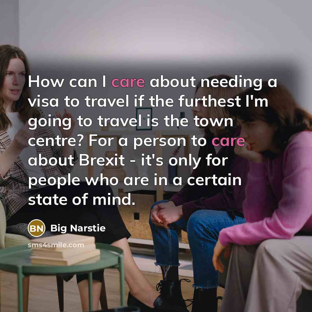 “How can I care about needing a visa to travel…” quote by Big Narstie