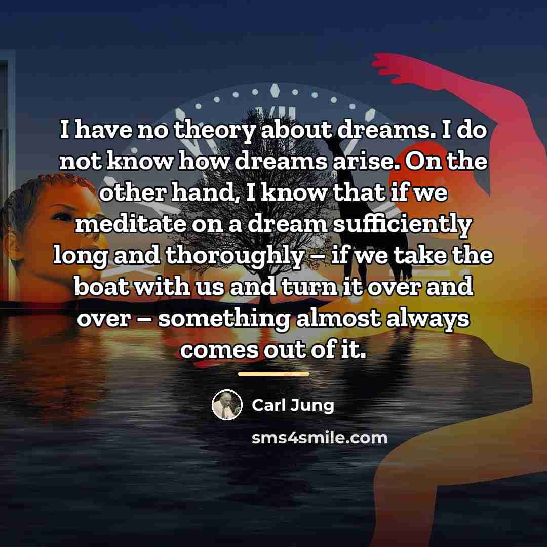 “I have no theory about dreams. I do not know…” quote by Carl Jung
