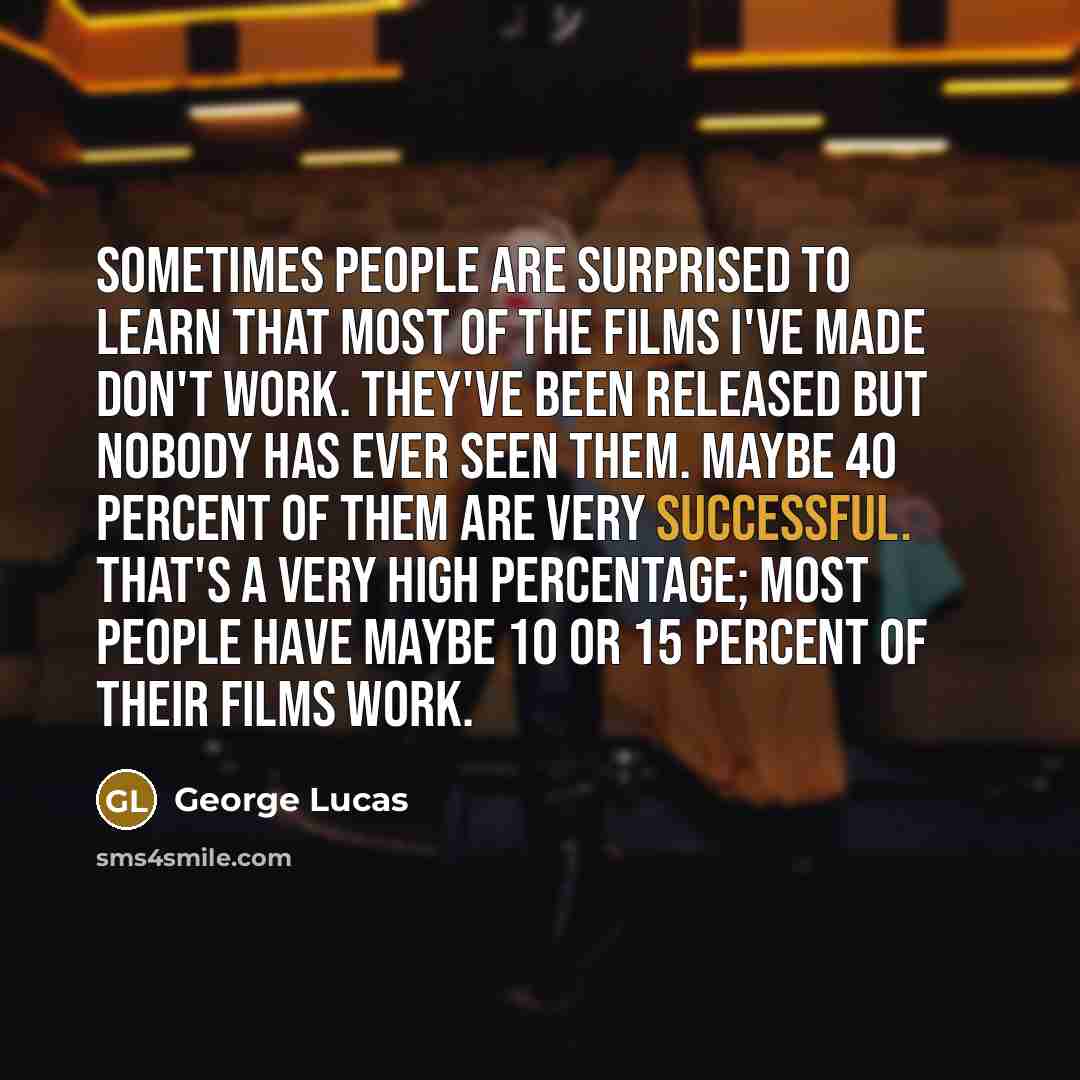 “Sometimes people are surprised to learn that most of the…” quote by George Lucas