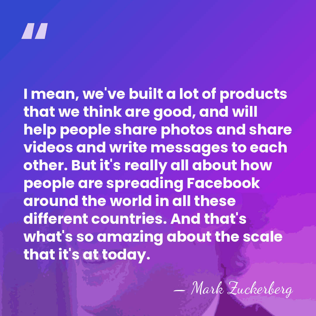 I mean, we've built a lot of products that we think are&hellip; - Mark Zuckerberg